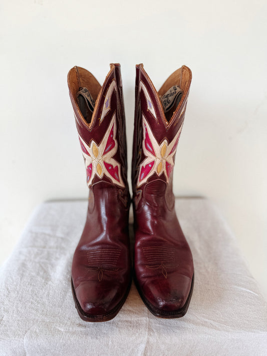 1940s Rare Butterfly Justin Inlay Pee Wee Boots- 6