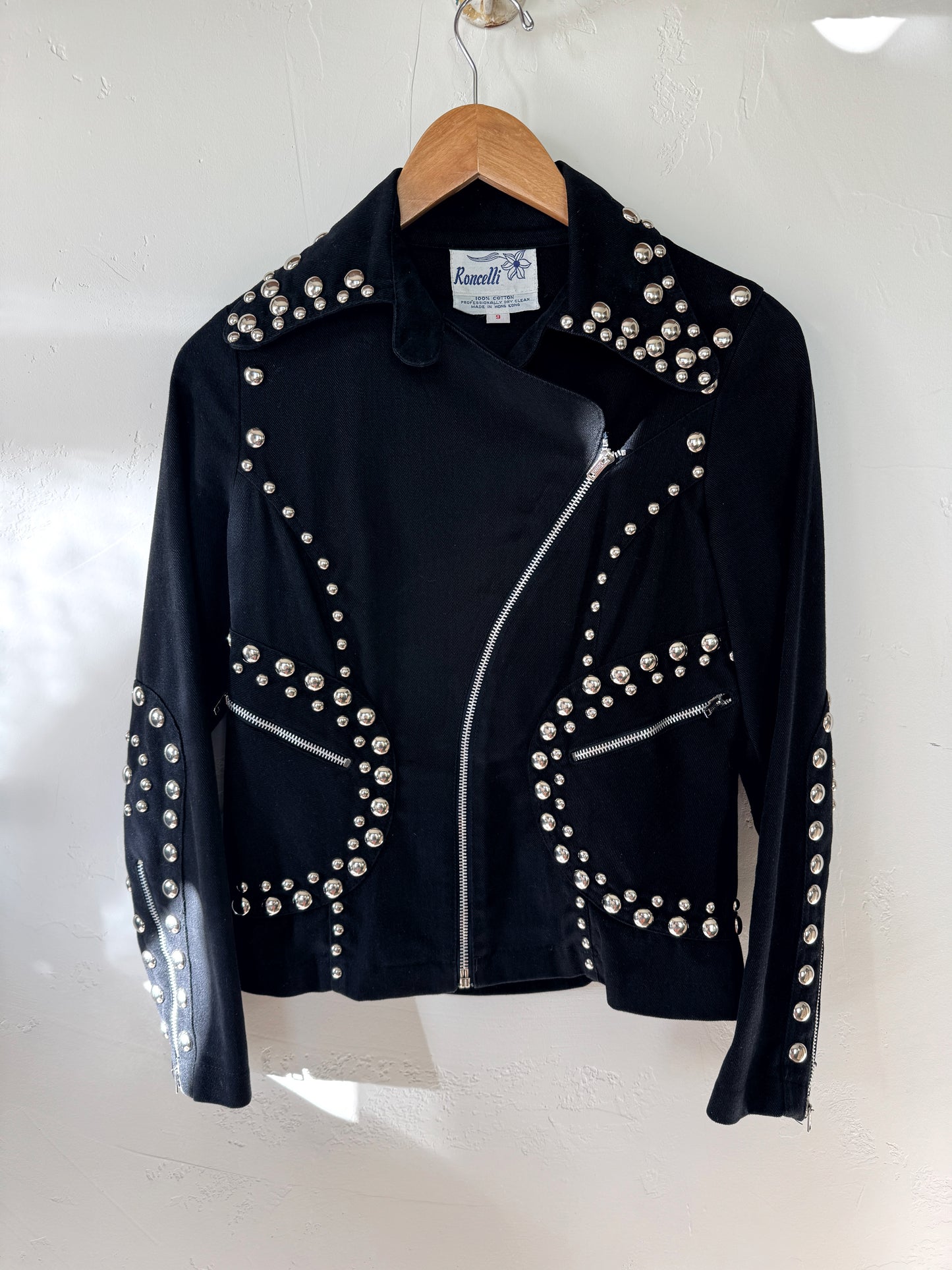1970s Black Roncelli Studded Pant Set- S/M