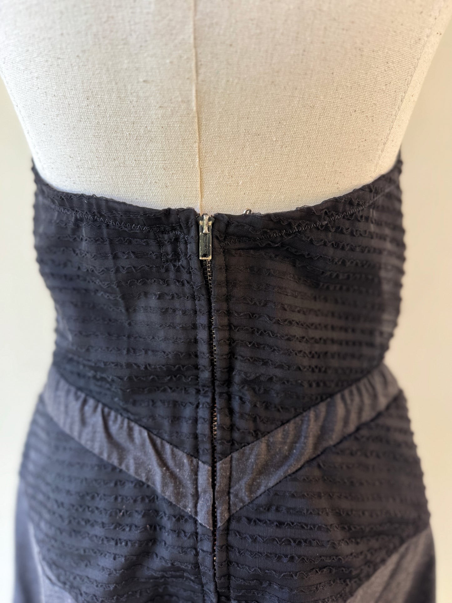 1950s Black Mini Swim Dress- 8