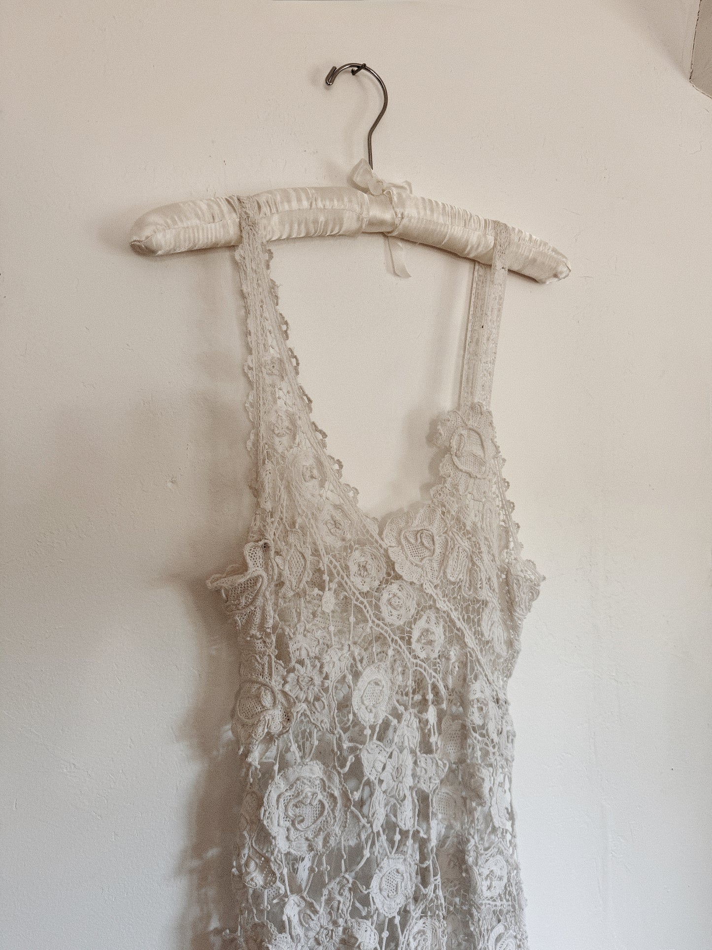 Antique Irish Crocheted High Low Dress- XS-S