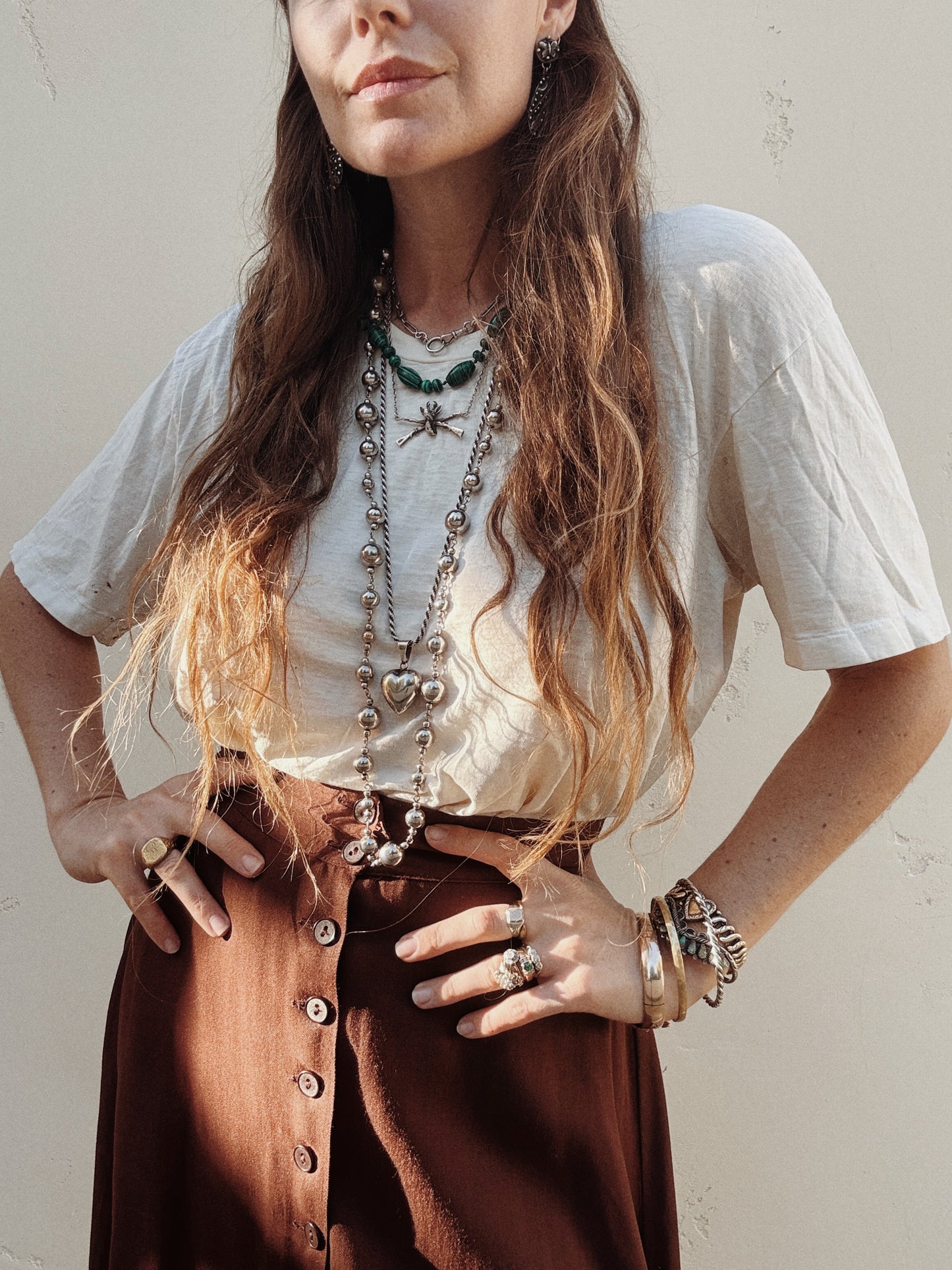 1940s Brown Rayon Gabardine Split Skirt Culotte Pants- S/M