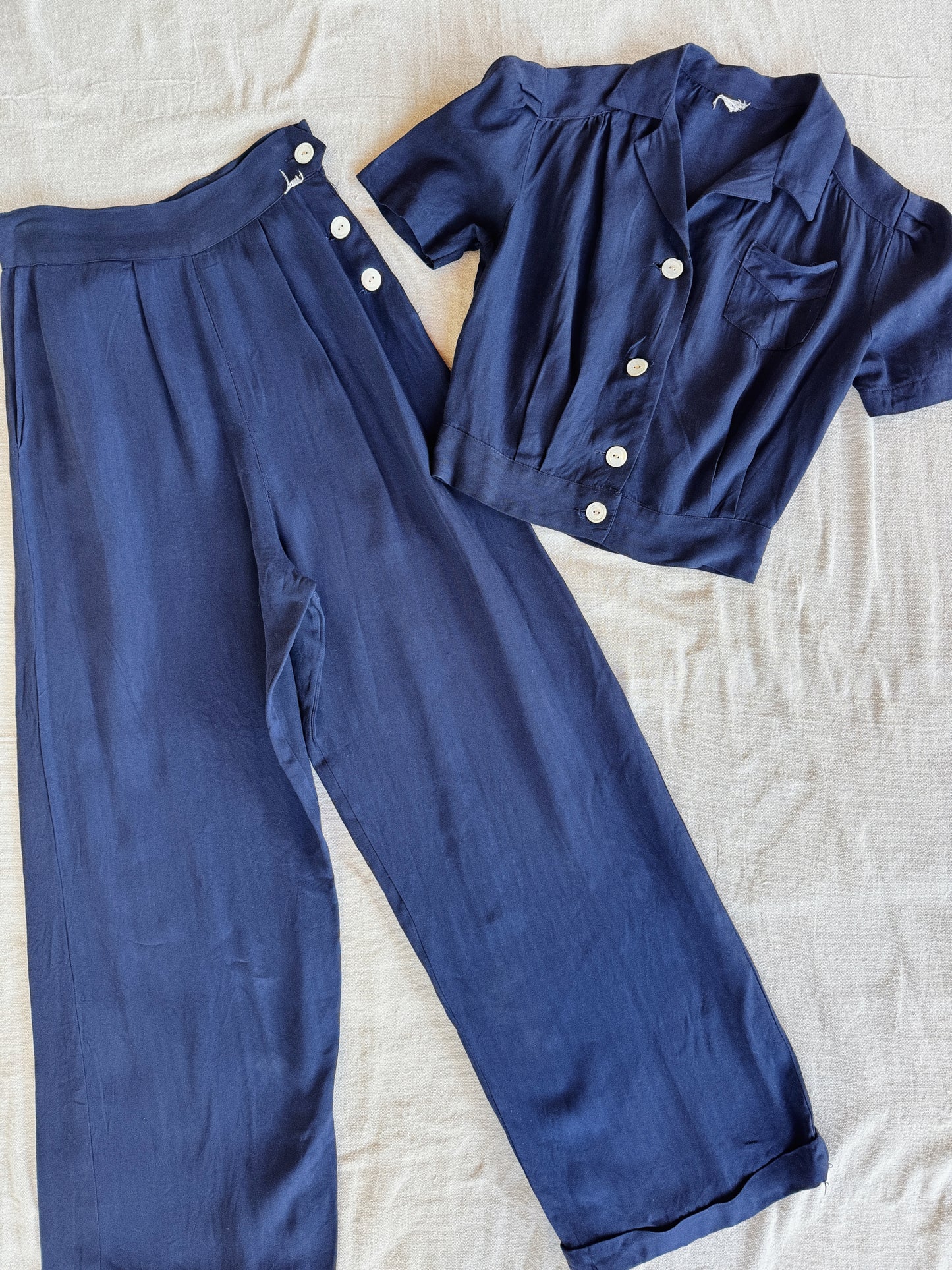 1930s/40s Herringbone Twill Women’s Sportswear Pant Set- S