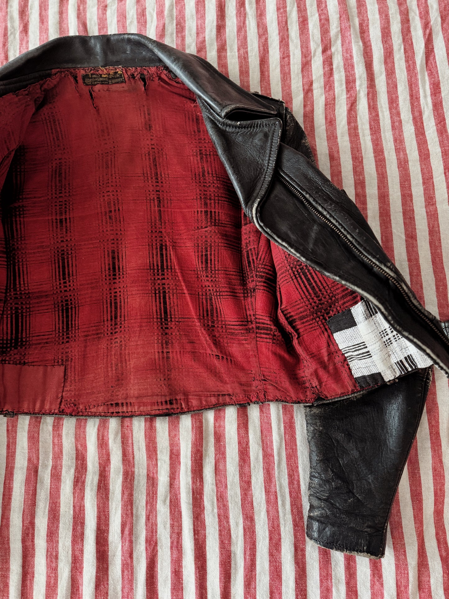 1947 Rare Embellished Harley Davidson Cycle Queen Moto Jacket- S/M