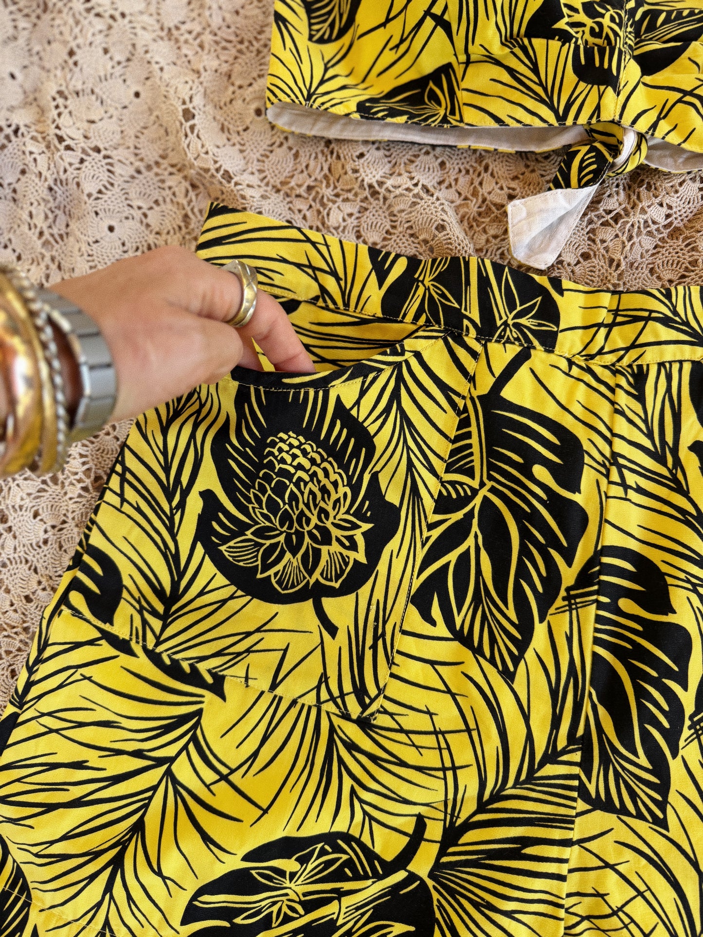 1950s Hawaiian Cotton Halter Play Set - M-M/L