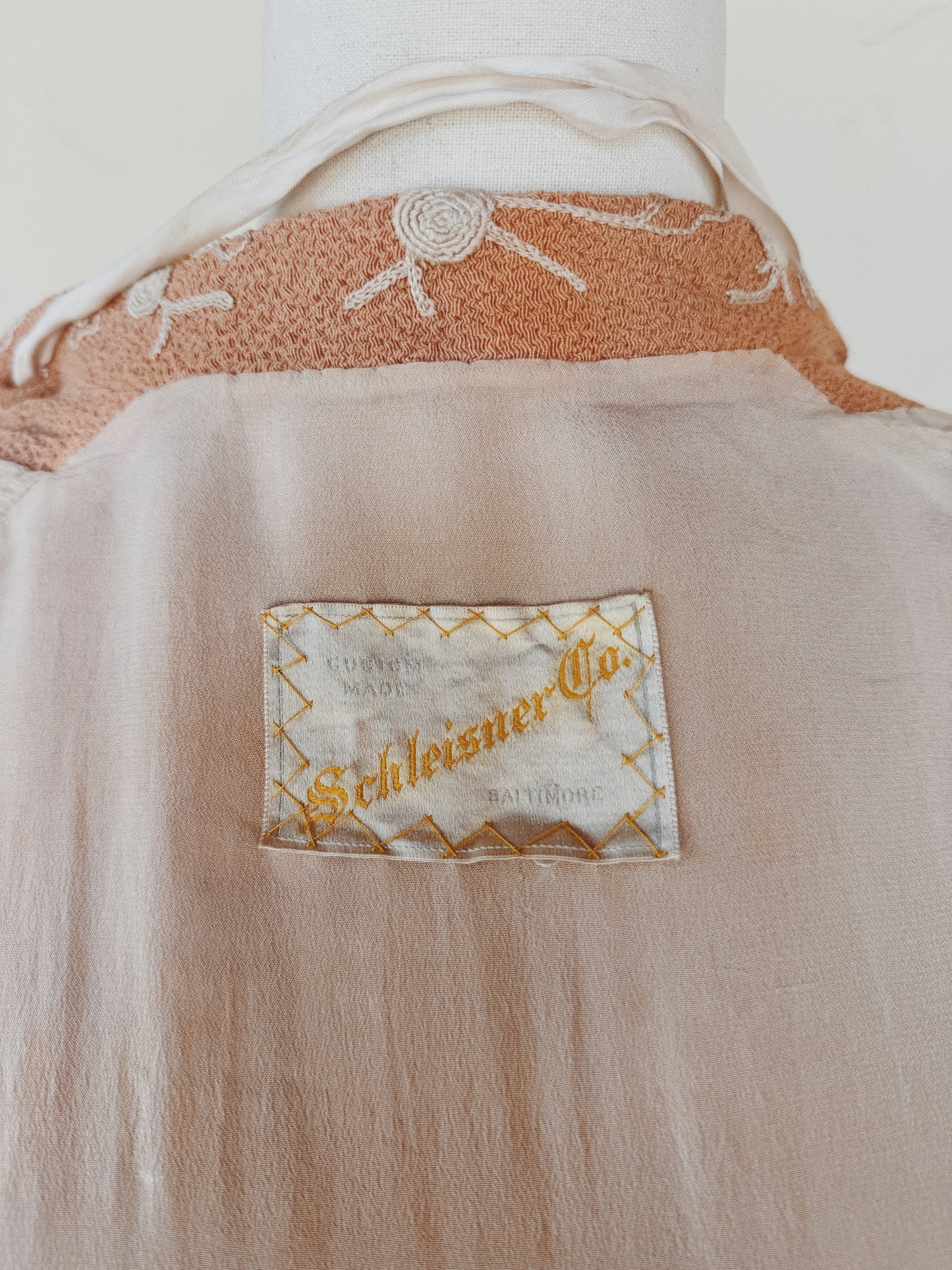 1920s Tangerine Avant Garde Soutache Crepe Jacket- S/M