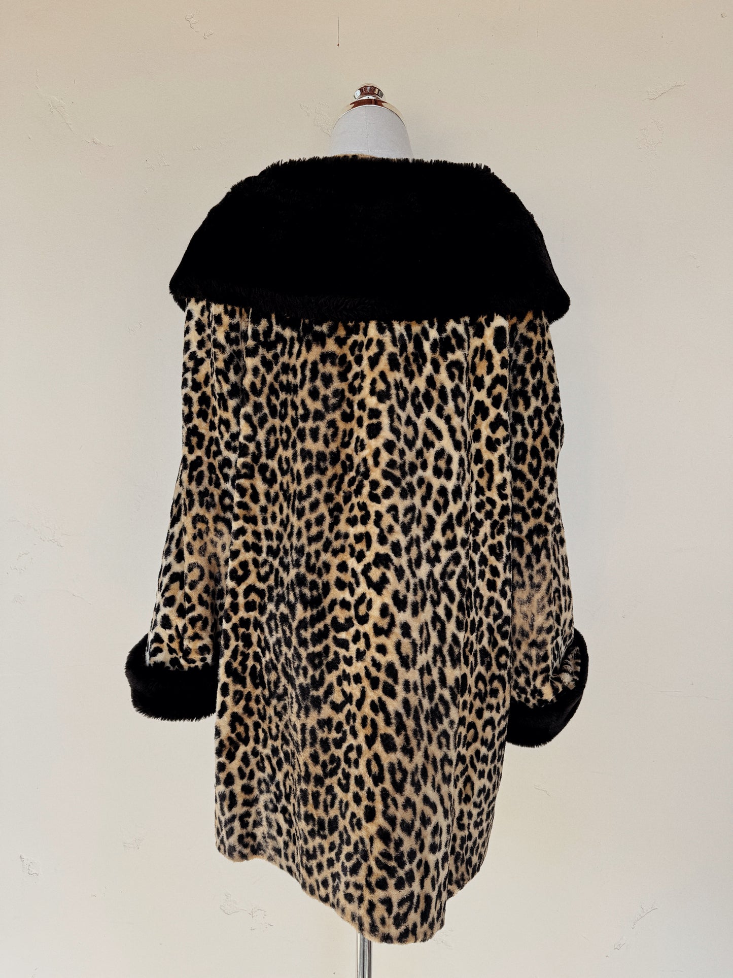 1960s Leopard Faux Fur Coat