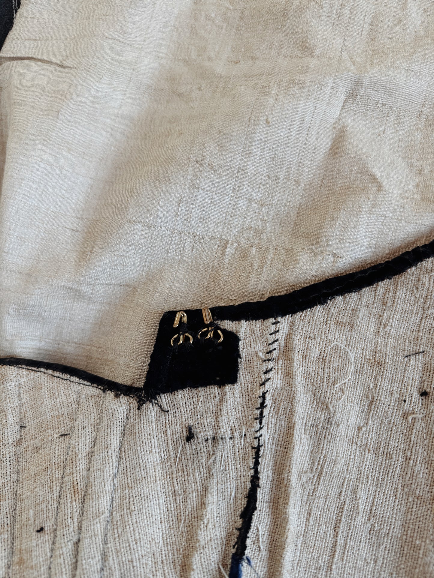 Antique Black Devoré Velvet Swiss Waist Corset- S/M