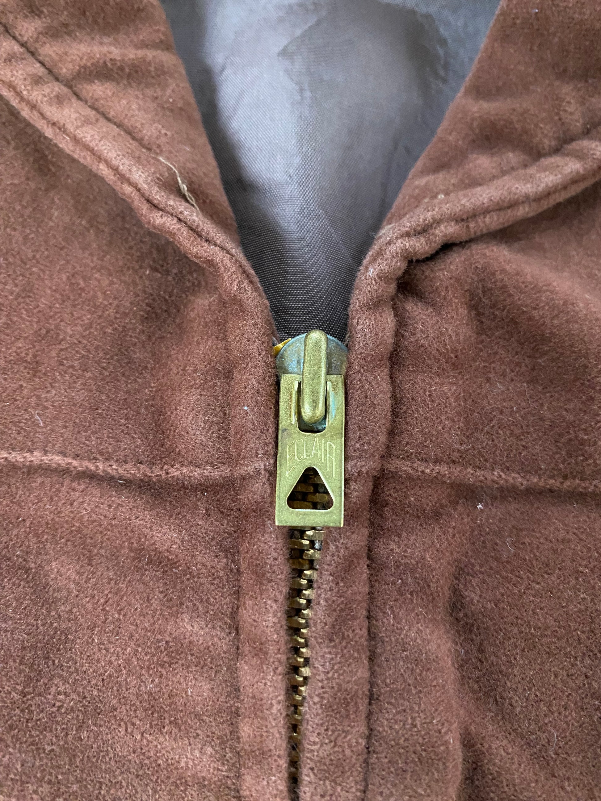 1930s French Brown Cropped Cyclist Jacket w/ Side Cinches- S