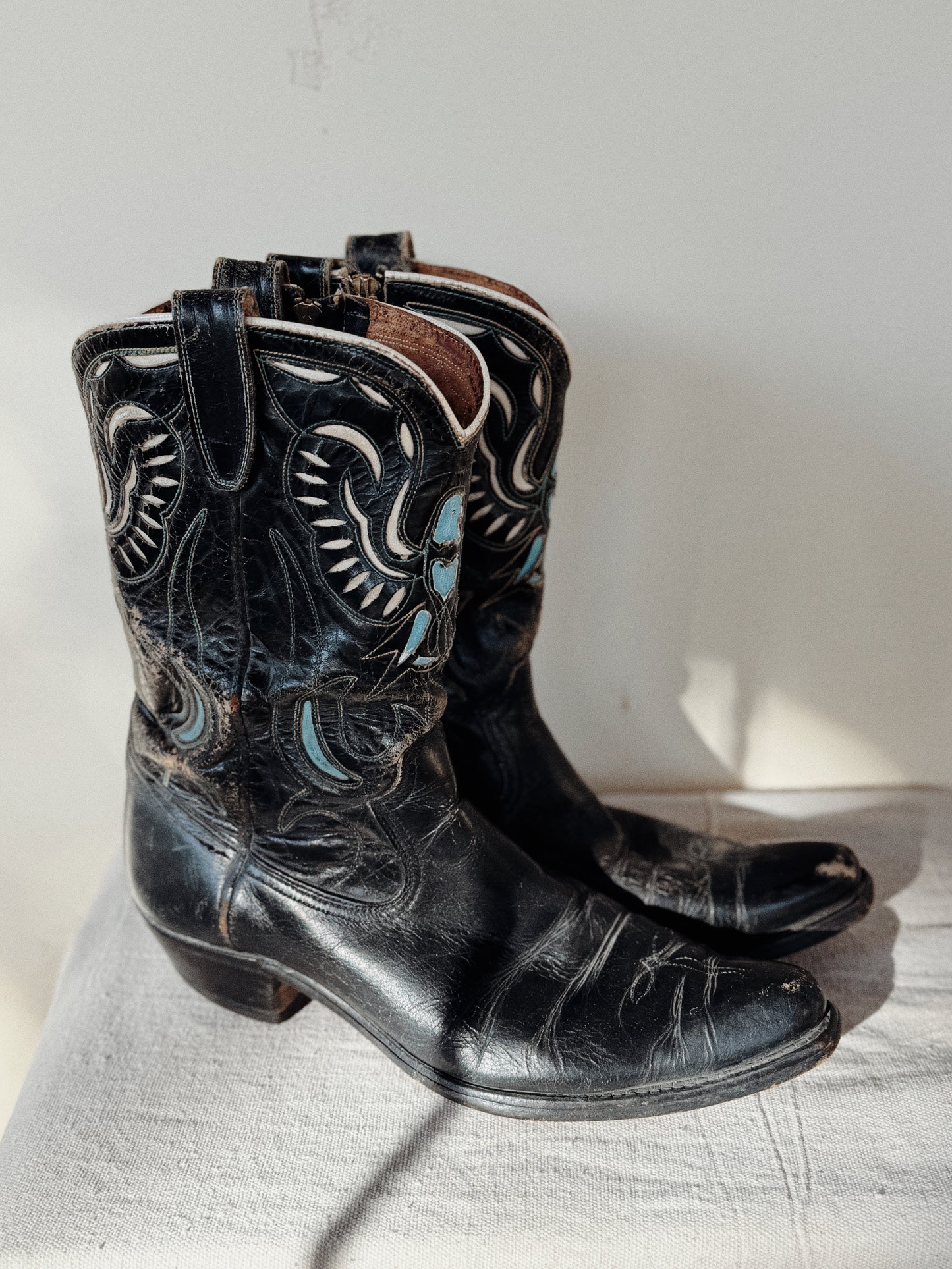 1960s Thunderbird Acme Pee Wee Cowboy Boots w/ Zipper- 9/9.5