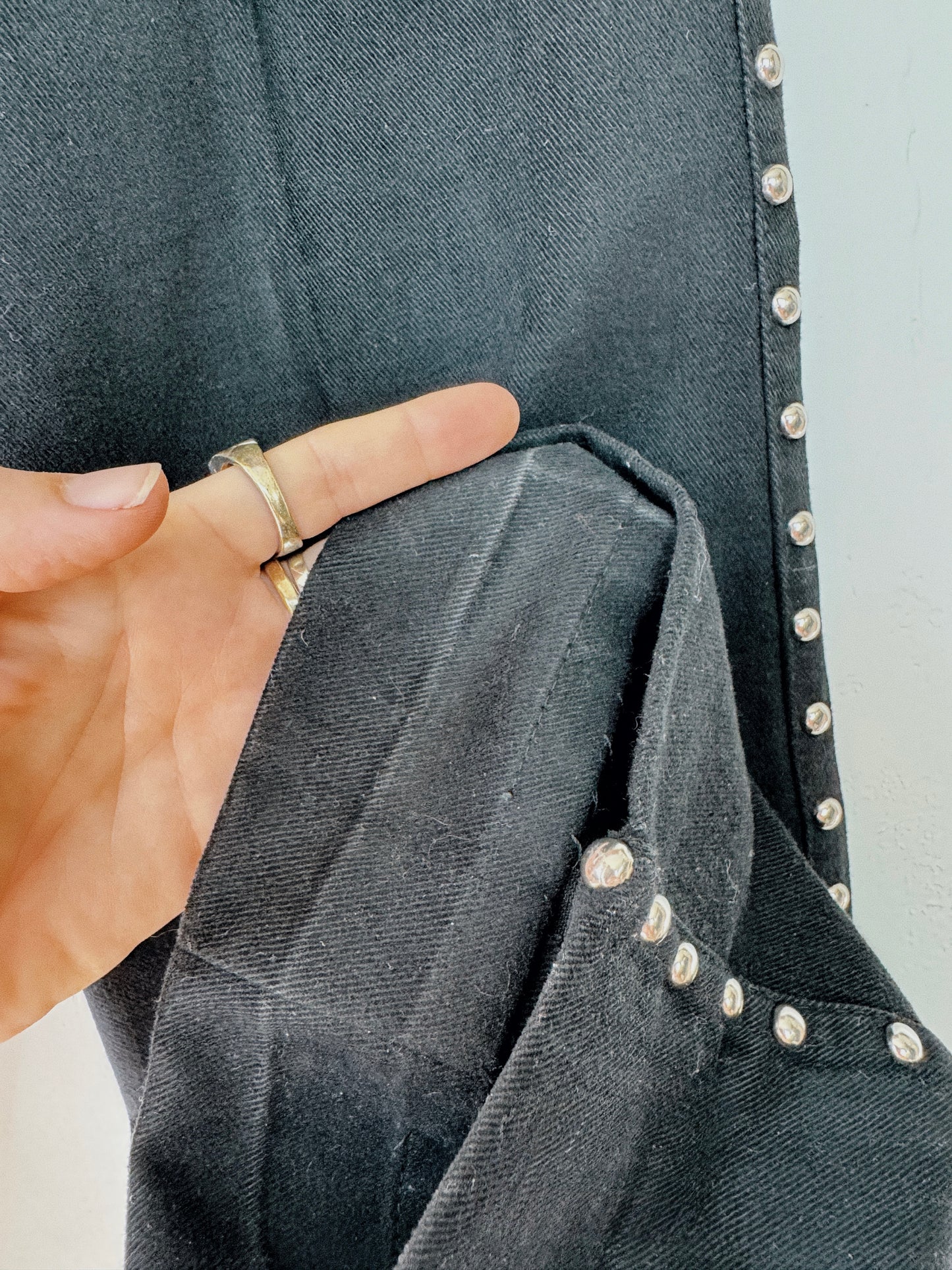 1970s Black Roncelli Studded Pant Set- S/M