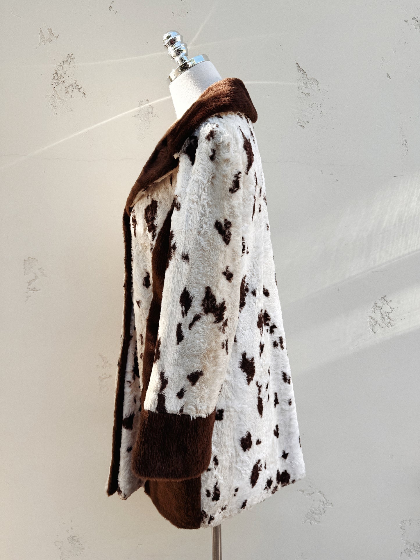 1960s Cowhide Faux Fur Coat- S-M