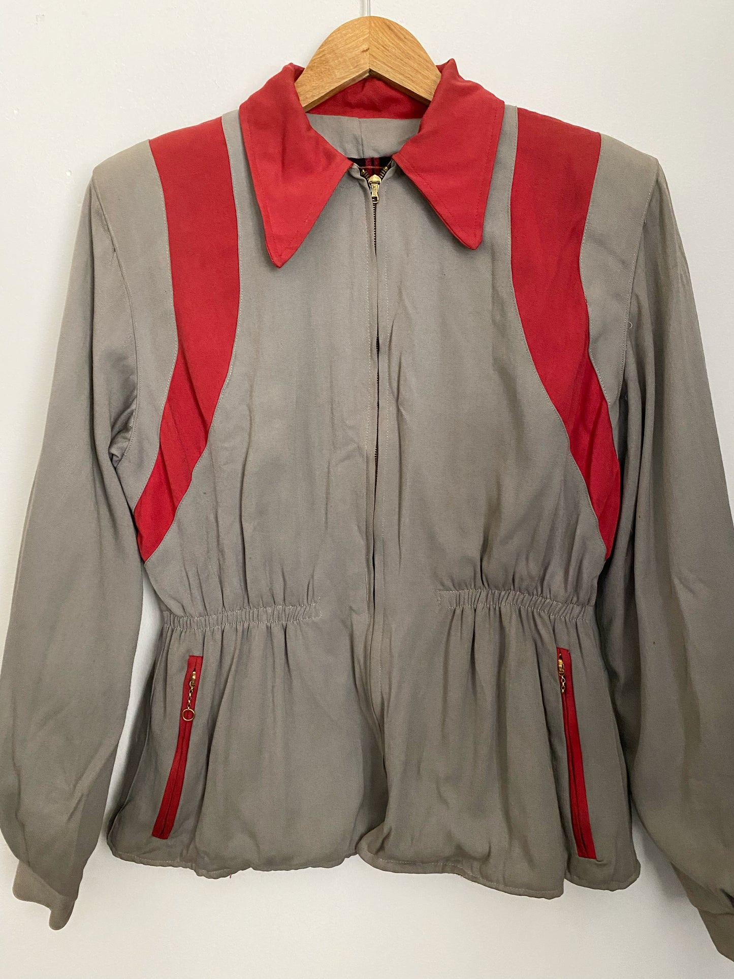 1940s Two Tone Women’s Gabardine Ski Jacket- L