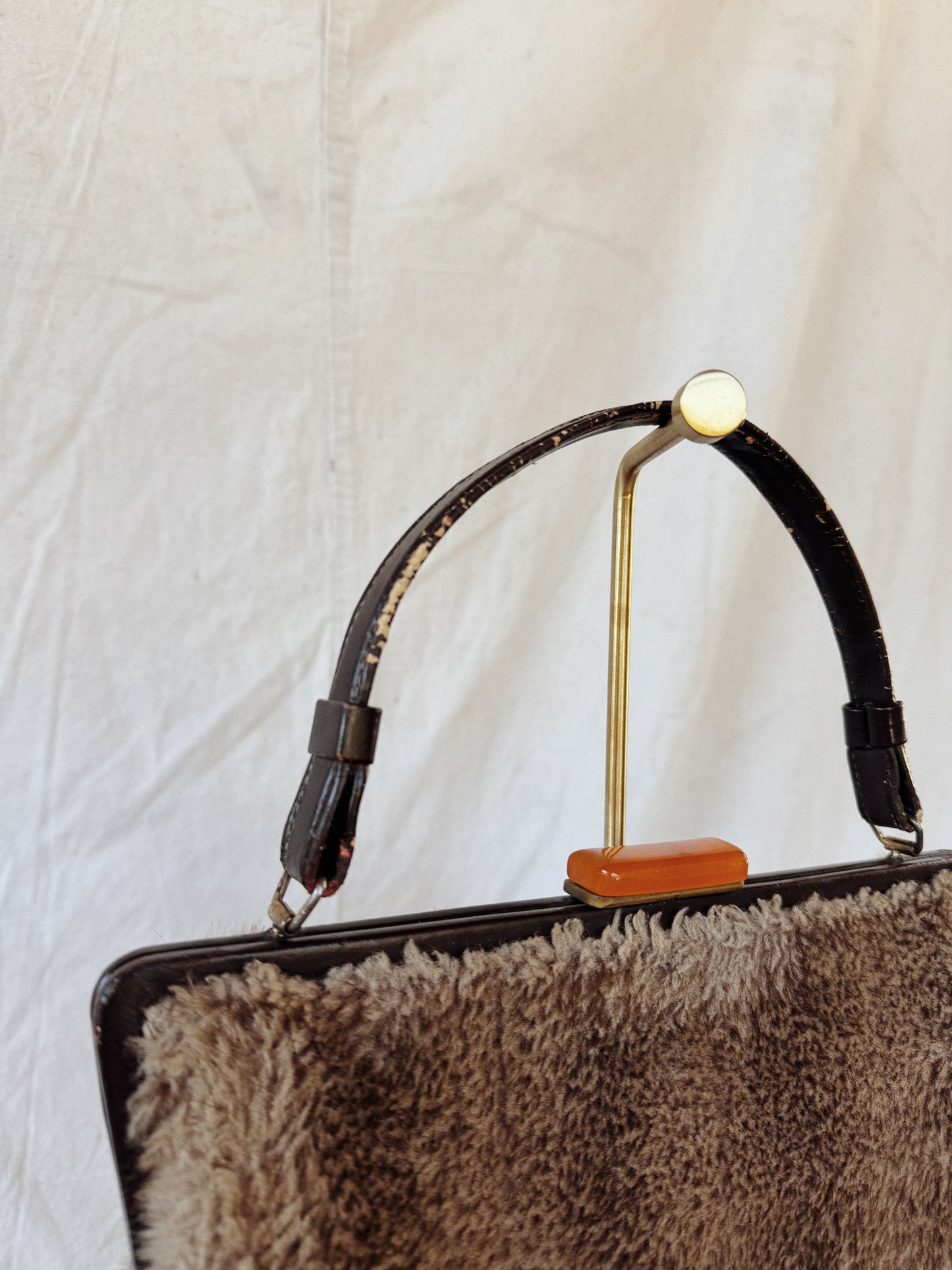 1950s/60s Jumbo Fuzzy Faux Fur Handbag