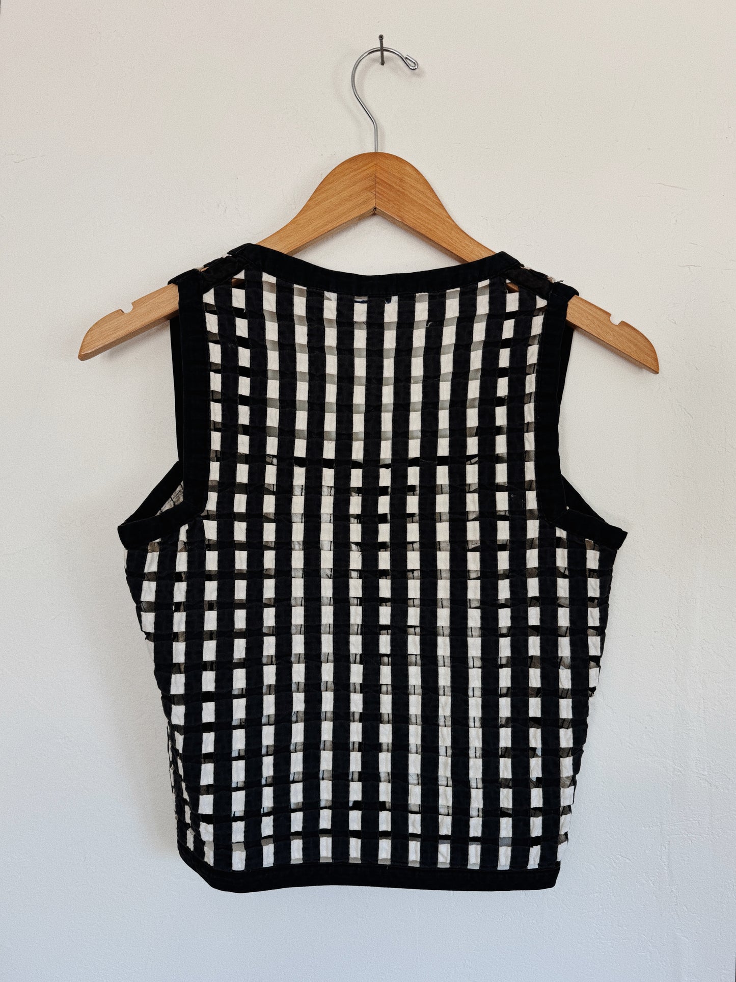 1950s Bill Atkinson Black + White Cage Top- S