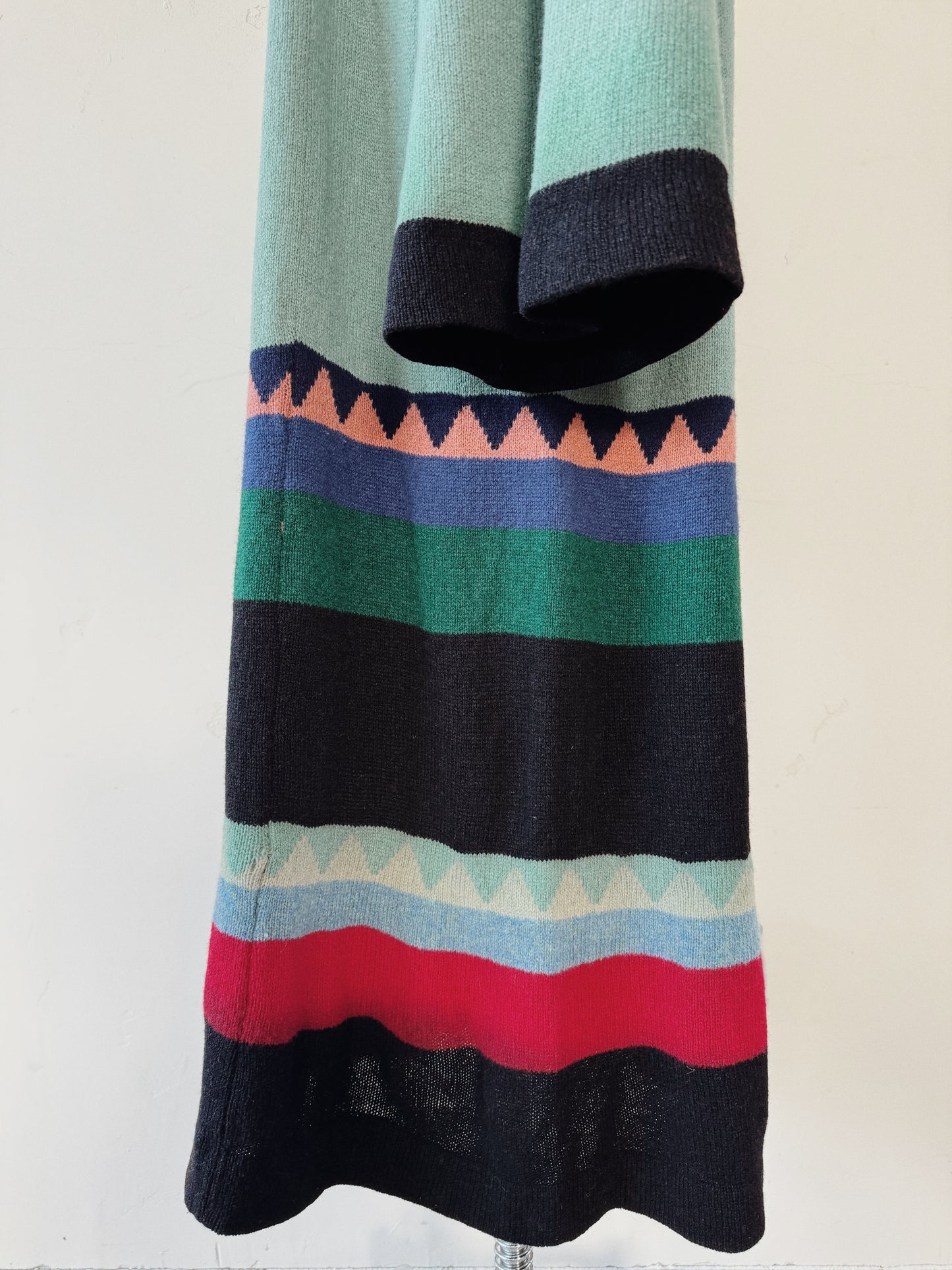 1974 Rare Alice Pollock Documented Knit Kaftan Dress w/ Bell Sleeves- M