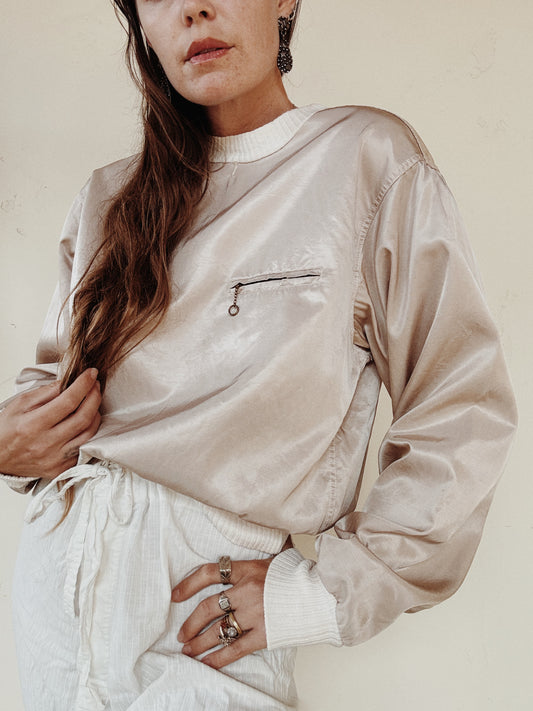 1950s Rare Del Mar Sportswear Sweatshirt w/ Chain Zipper- L