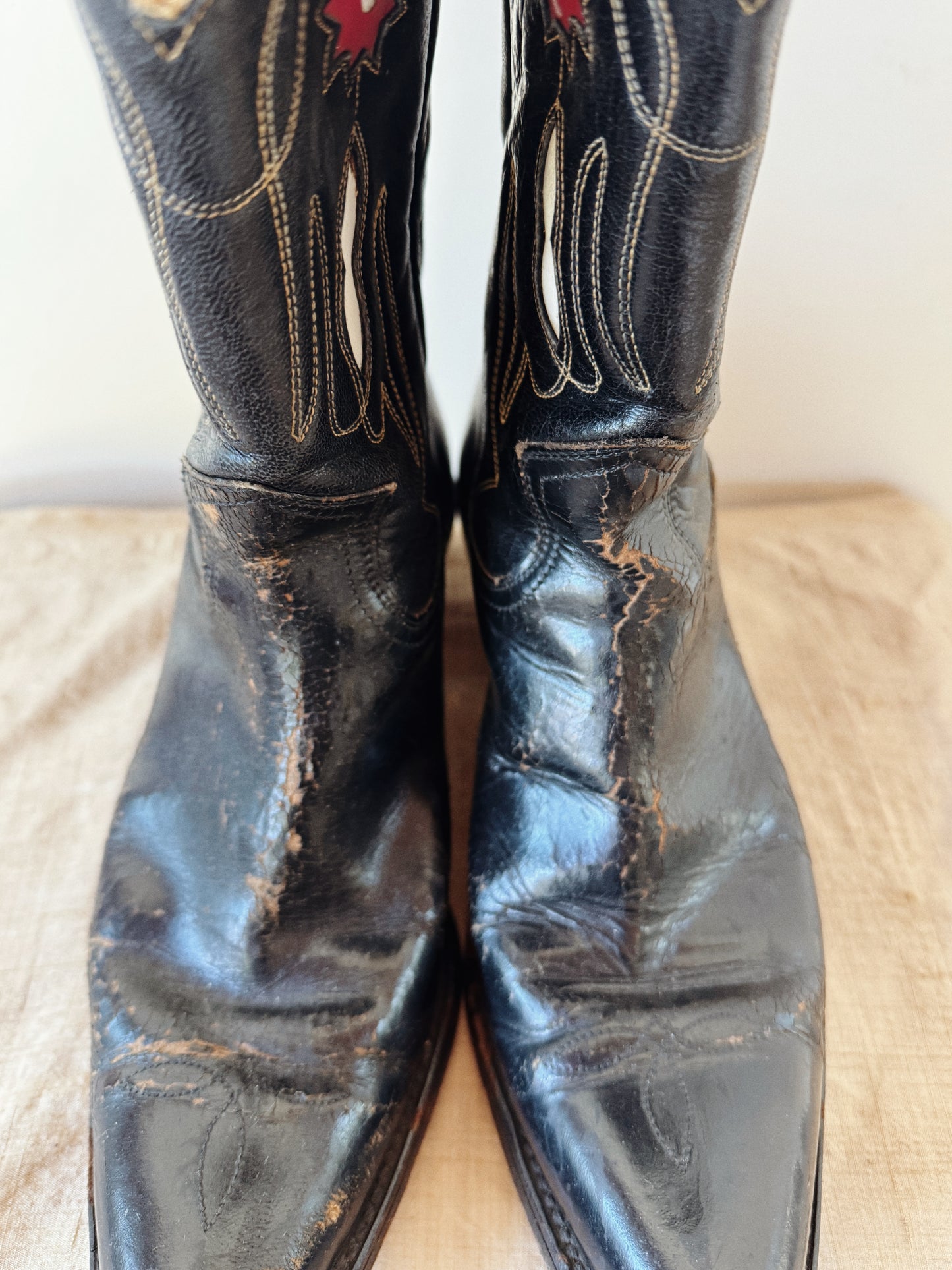 1940s Frye Pee Wee Inlay Cowboy Boots- 7