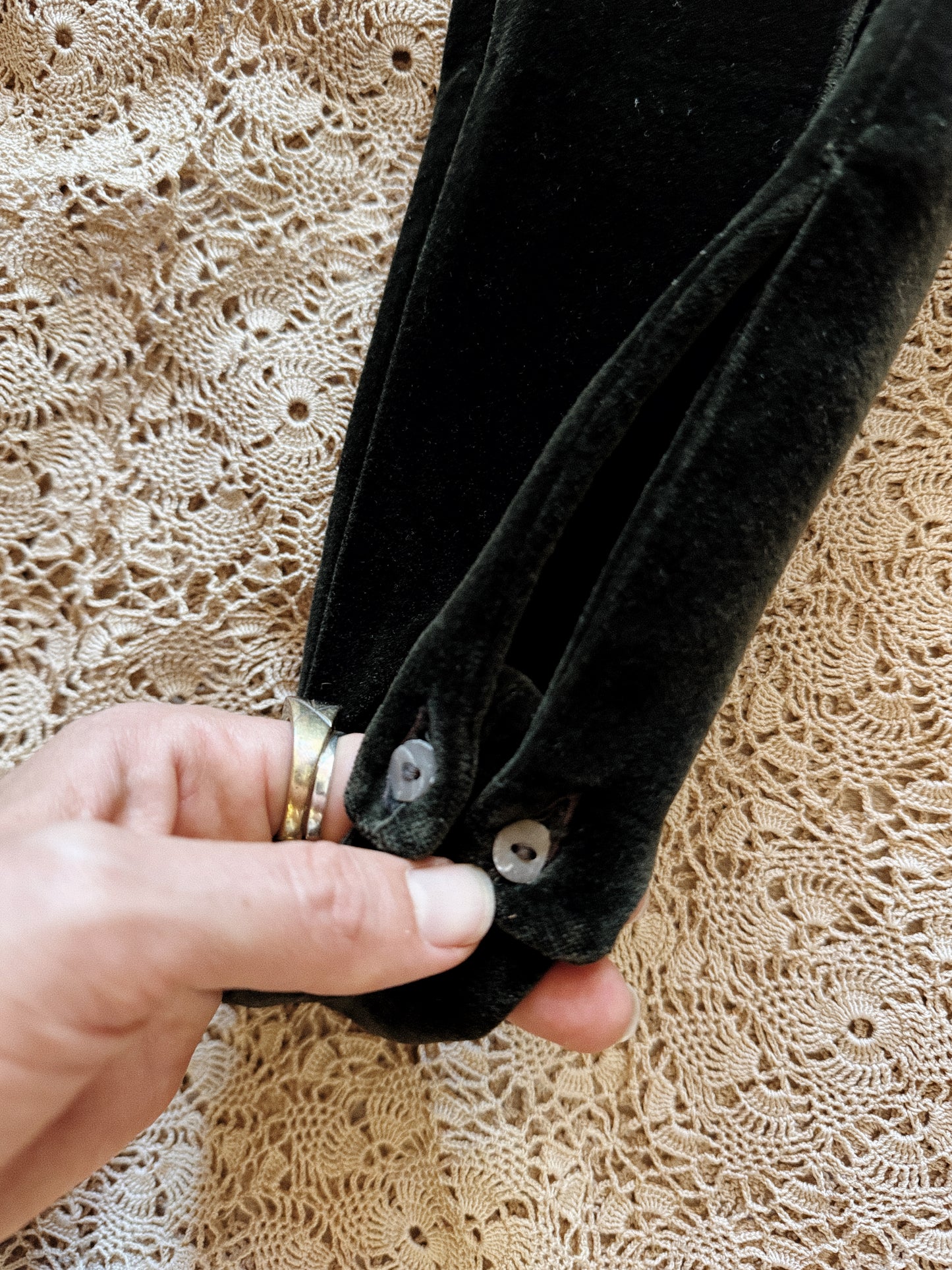 Vintage Romeo Gigli Emerald Velvet Stirrup Trousers- S