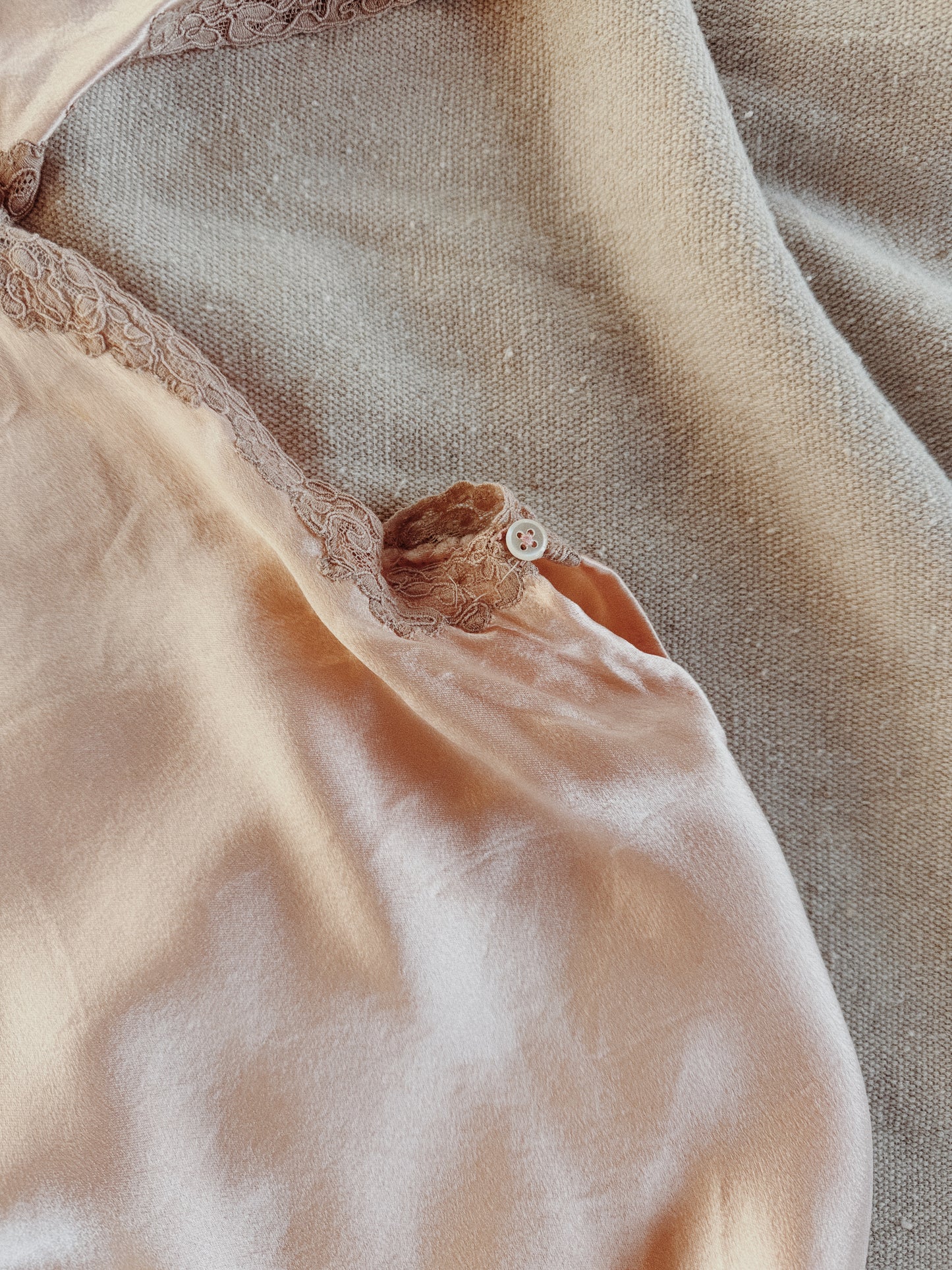 1930s Petal Pink Charmeuse Silk Peek-A-Boo Lingerie- M