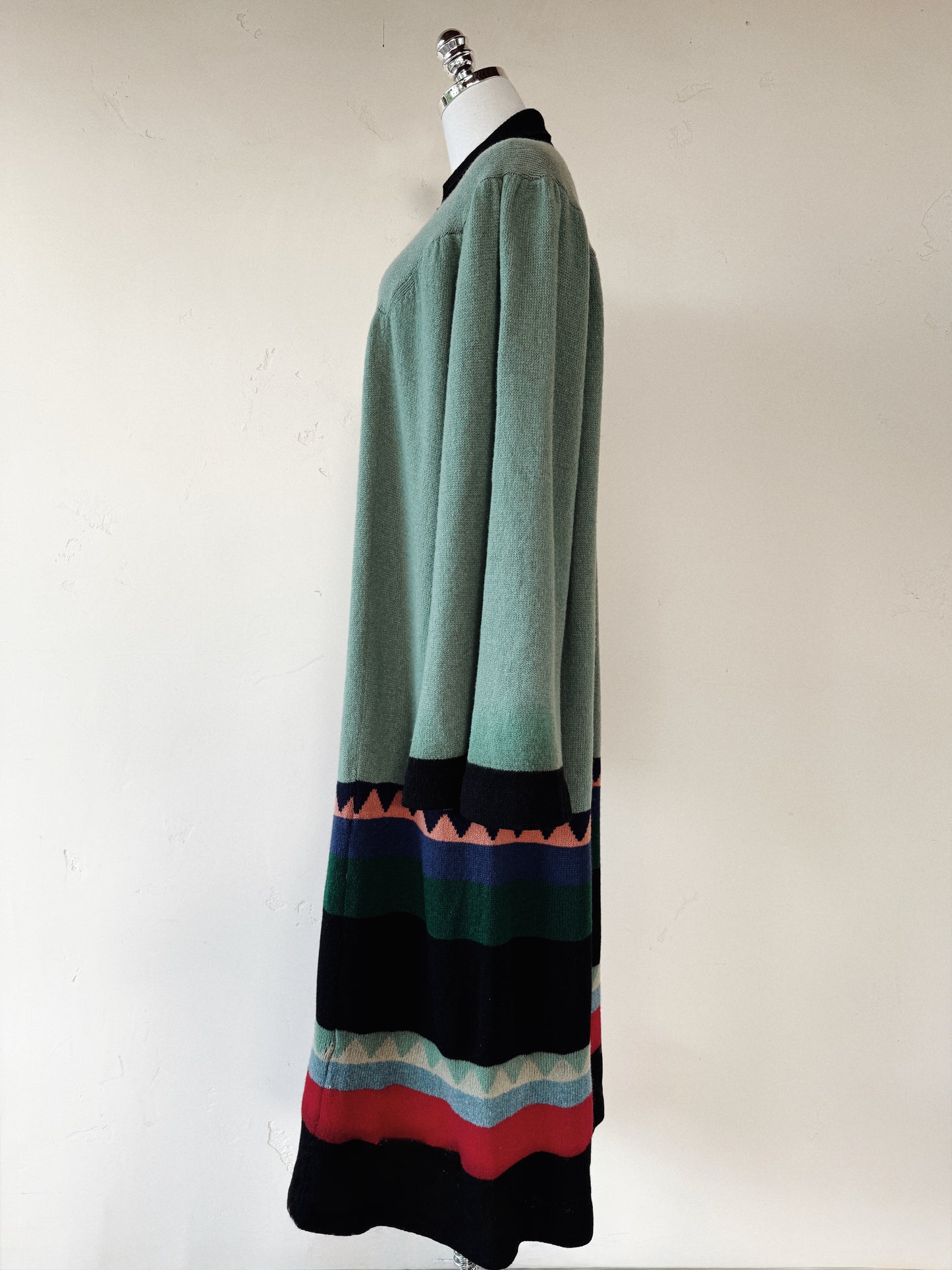 1974 Rare Alice Pollock Documented Knit Kaftan Dress w/ Bell Sleeves- M