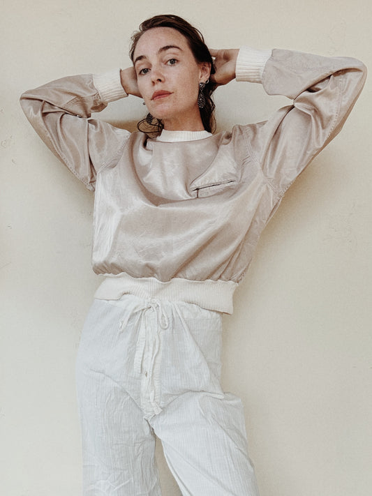 1950s Rare Del Mar Sportswear Sweatshirt w/ Chain Zipper- L