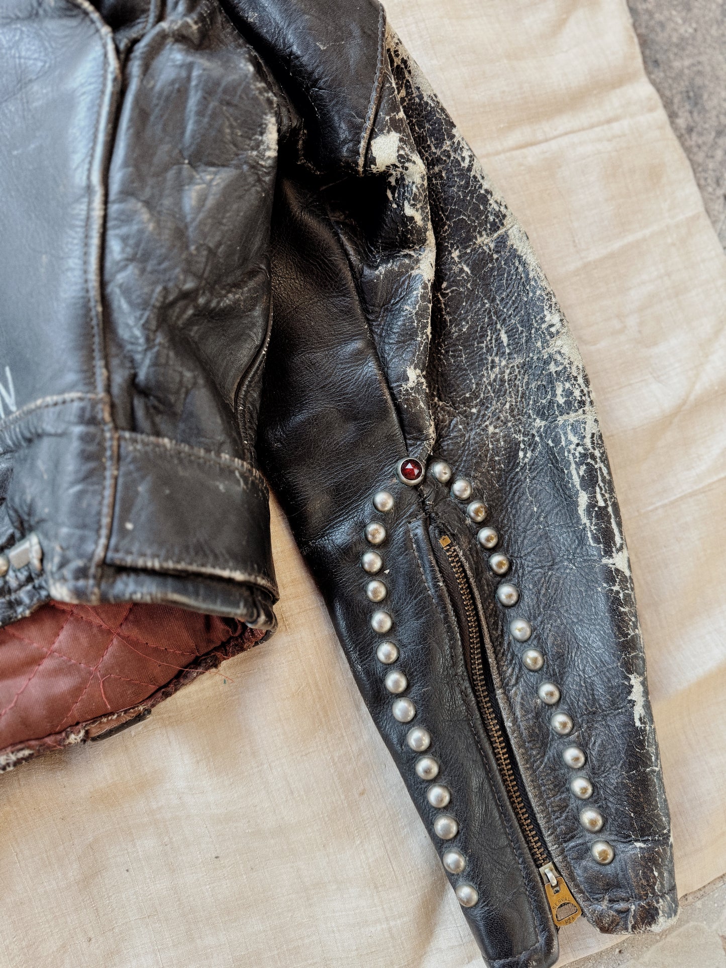 1950s Harley Davidson Cycle Queen w/ Studs + Original Artwork- S/M