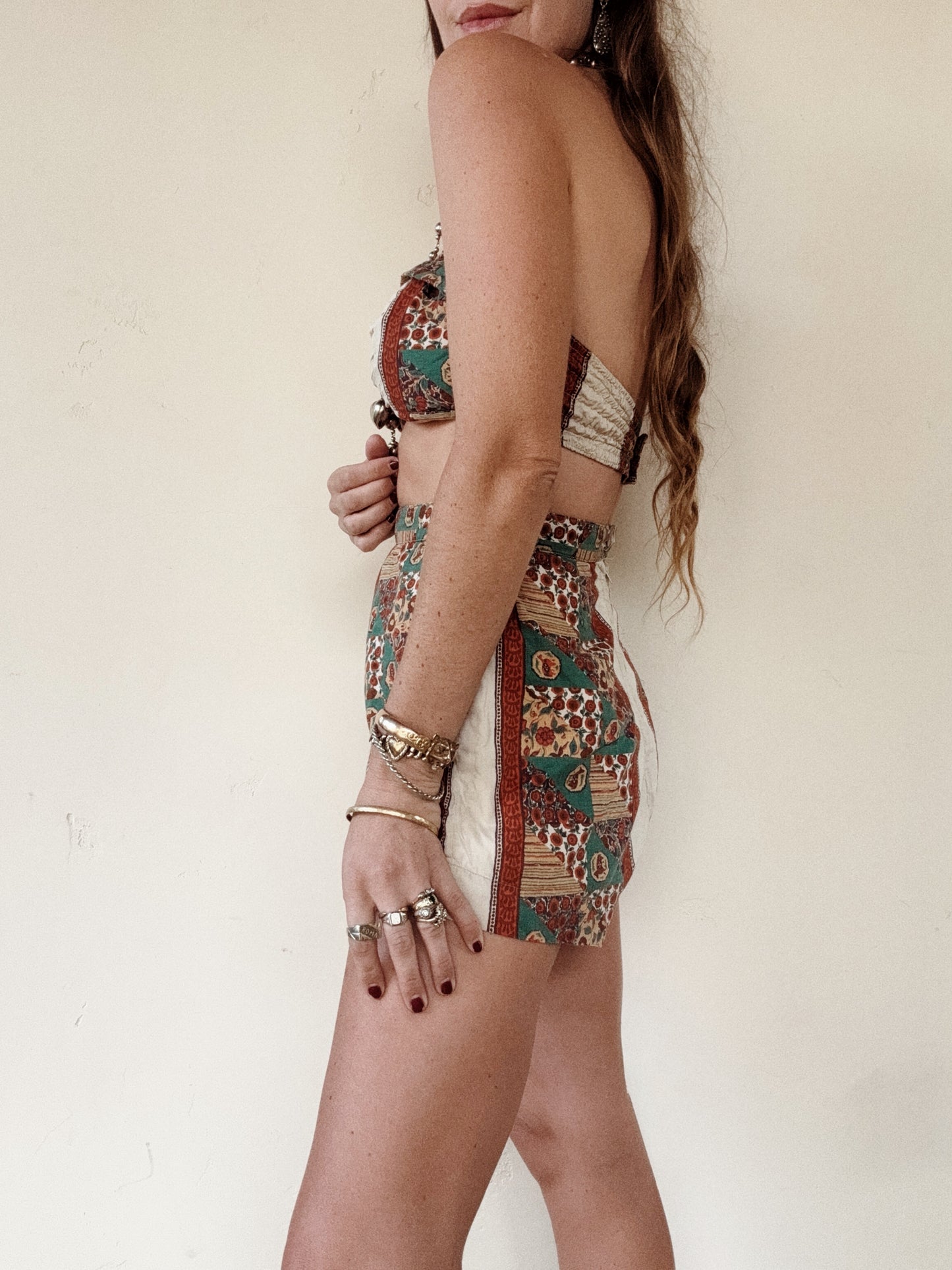 1950s Folk Novelty Print Cotton Play Set- S/M