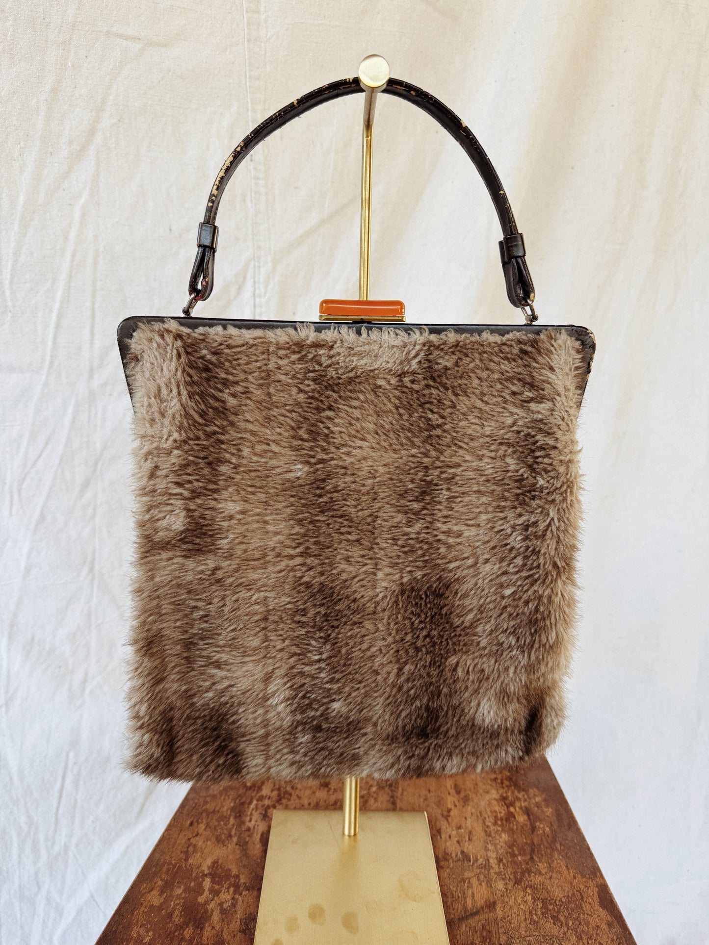 1950s/60s Jumbo Fuzzy Faux Fur Handbag