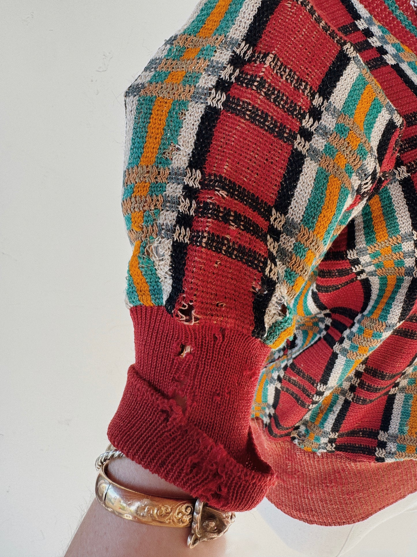 1920s Art Deco Worn Knit Sweater by Bradley- S/M-M