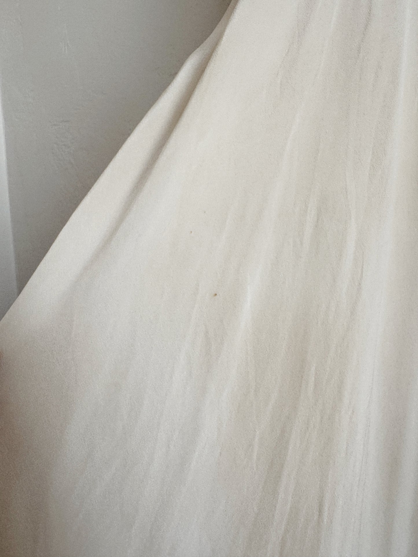 1930s White Silk + Lace Slip Dress w/ Appliqués- XS