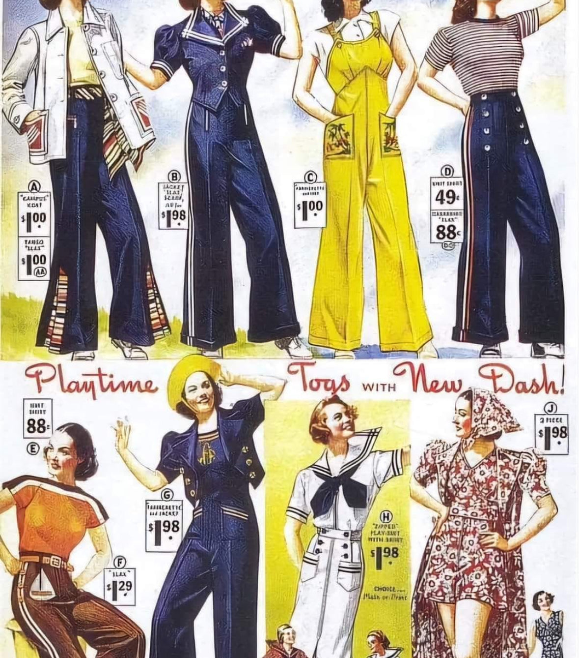 1930s Mint Green Linen Embroidered Vacation Overalls- S/M